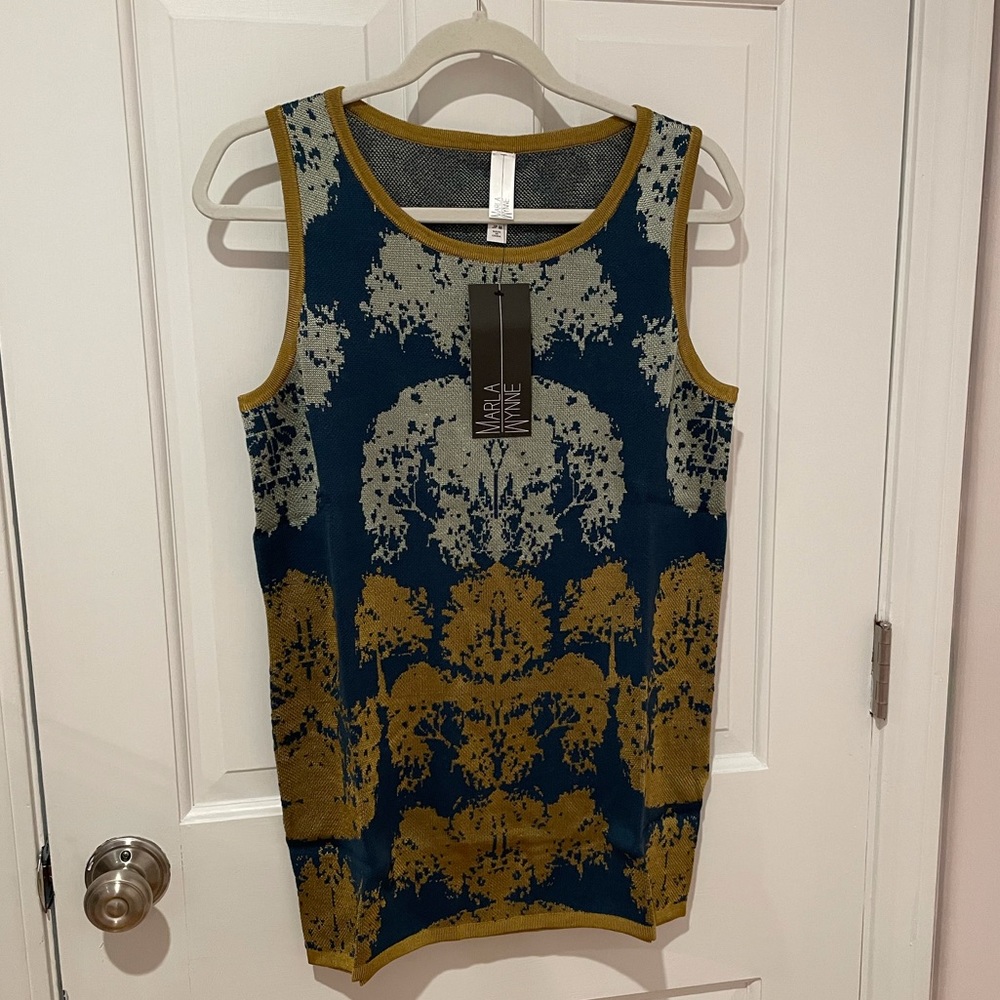 Marla Wynn Gold Teal Shell NWT - Picture 2 of 7
